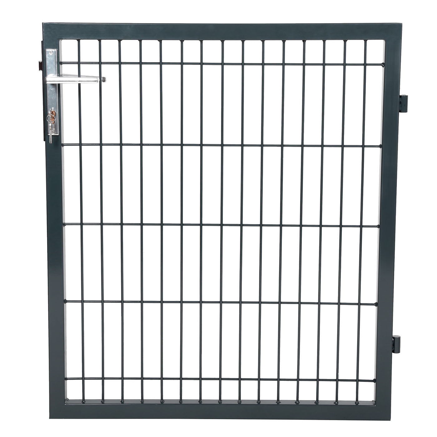 Garden Gate – Metal – Grey – Sturdy with Lock and Keys