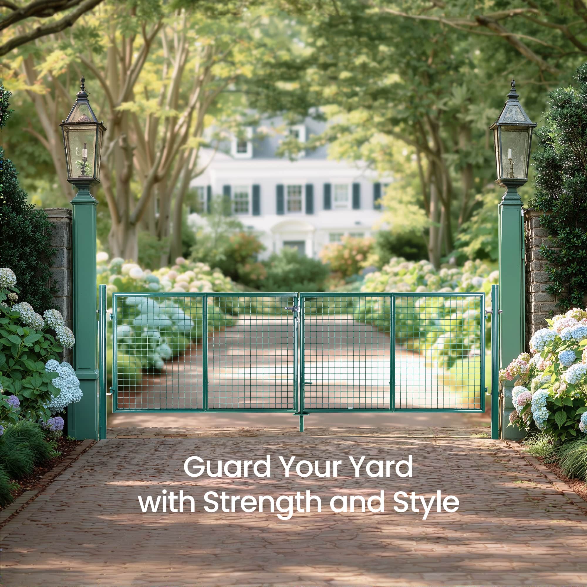 Lockable Garden Gate – Galvanized Metal – Silver – Secure Design
