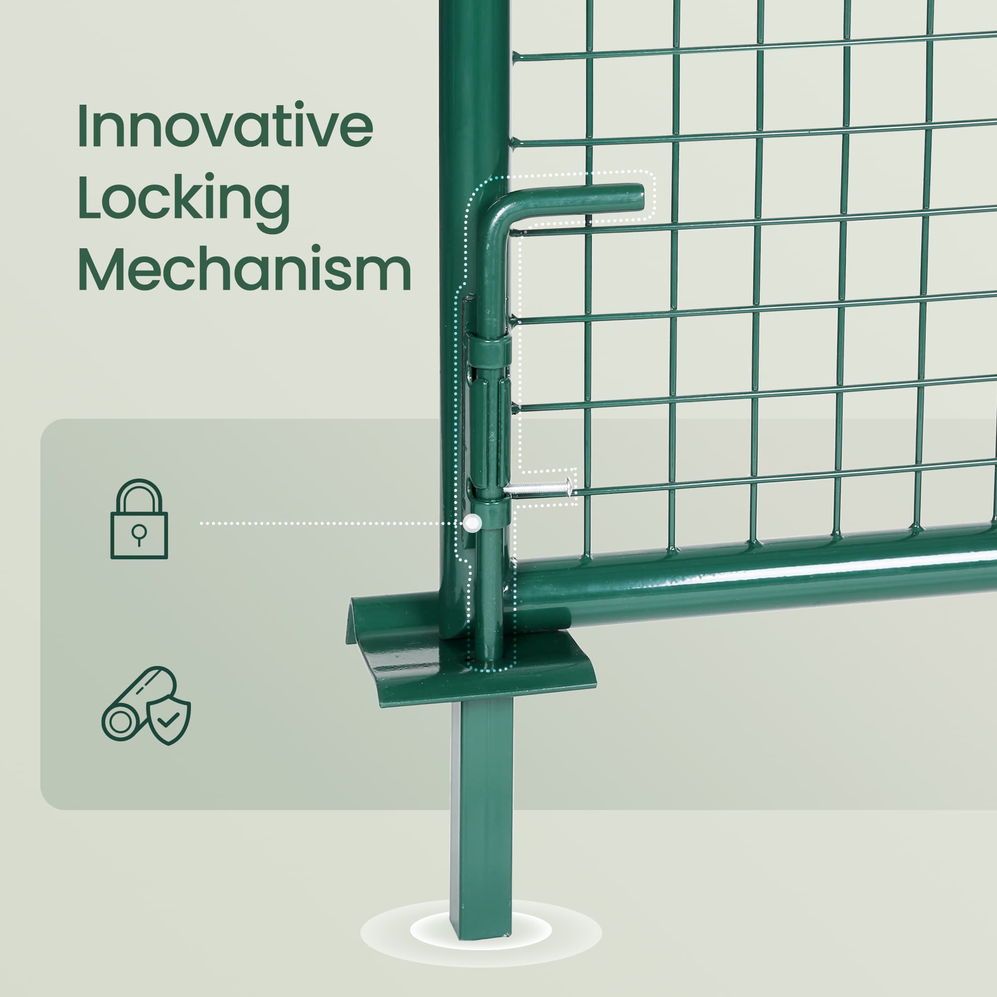 Lockable Garden Gate – Galvanized Metal – Silver – Secure Design