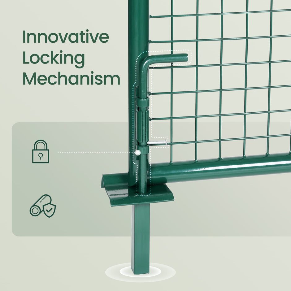 Lockable Garden Gate – Galvanized Metal – Silver – Secure Design