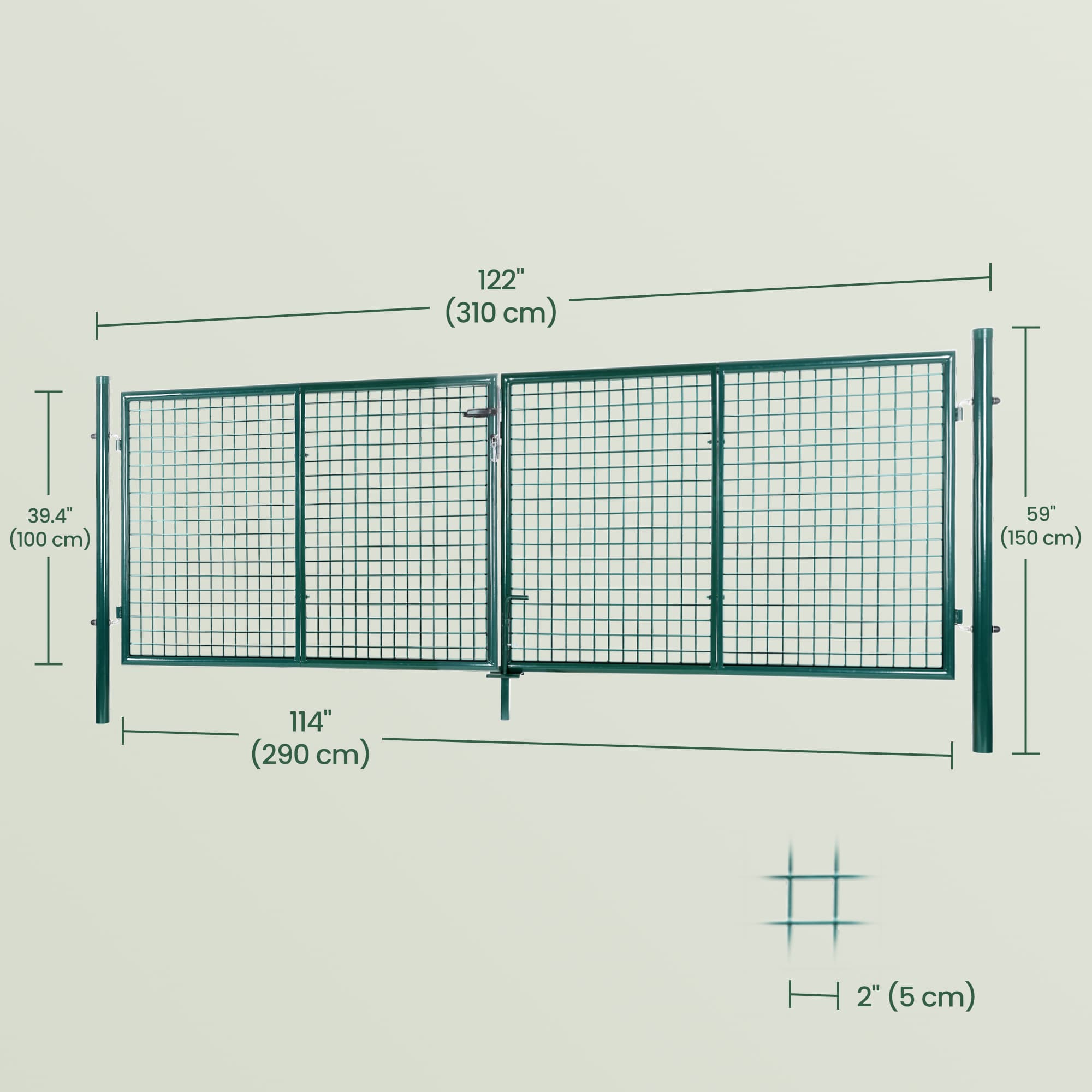 Lockable Garden Gate – Galvanized Metal – Silver – Secure Design