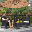 Garden Furniture Set – Polyrattan – Black and Beige – Outdoor Patio and Conservatory Use
