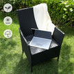 Garden Furniture Set – Polyrattan – Black and Beige – Outdoor Patio and Conservatory Use