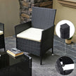 Garden Furniture Set – Polyrattan – Black and Beige – Outdoor Patio and Conservatory Use