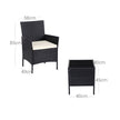 Garden Furniture Set – Polyrattan – Black and Beige – Outdoor Patio and Conservatory Use