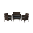 Outdoor Patio Furniture Set – Polyrattan – Black and Beige – Versatile for Garden, Balcony, and Backyard