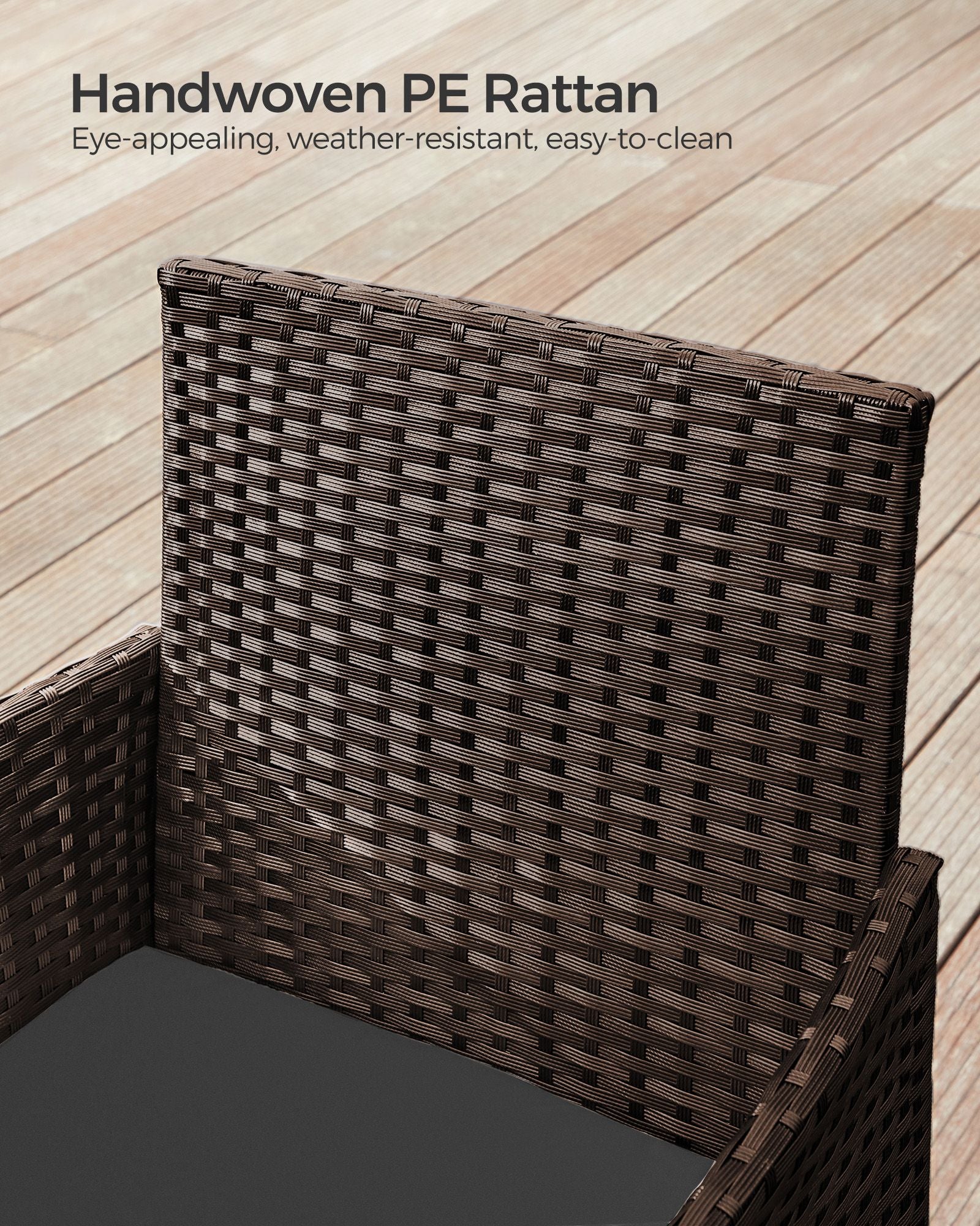 Outdoor Patio Furniture Set – Polyrattan – Black and Beige – Versatile for Garden, Balcony, and Backyard