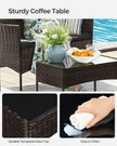 Outdoor Patio Furniture Set – Polyrattan – Black and Beige – Versatile for Garden, Balcony, and Backyard