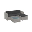 Garden Furniture Set – PE Rattan – Dark Grey – 5-Piece Outdoor Corner Sofa with Cushions and Glass Table