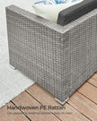 Garden Furniture Set – PE Rattan – Dark Grey – 5-Piece Outdoor Corner Sofa with Cushions and Glass Table