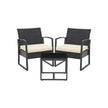 3-Piece Patio Furniture Set – Metal & Fabric – Grey & Beige – Versatile for Outdoor Use