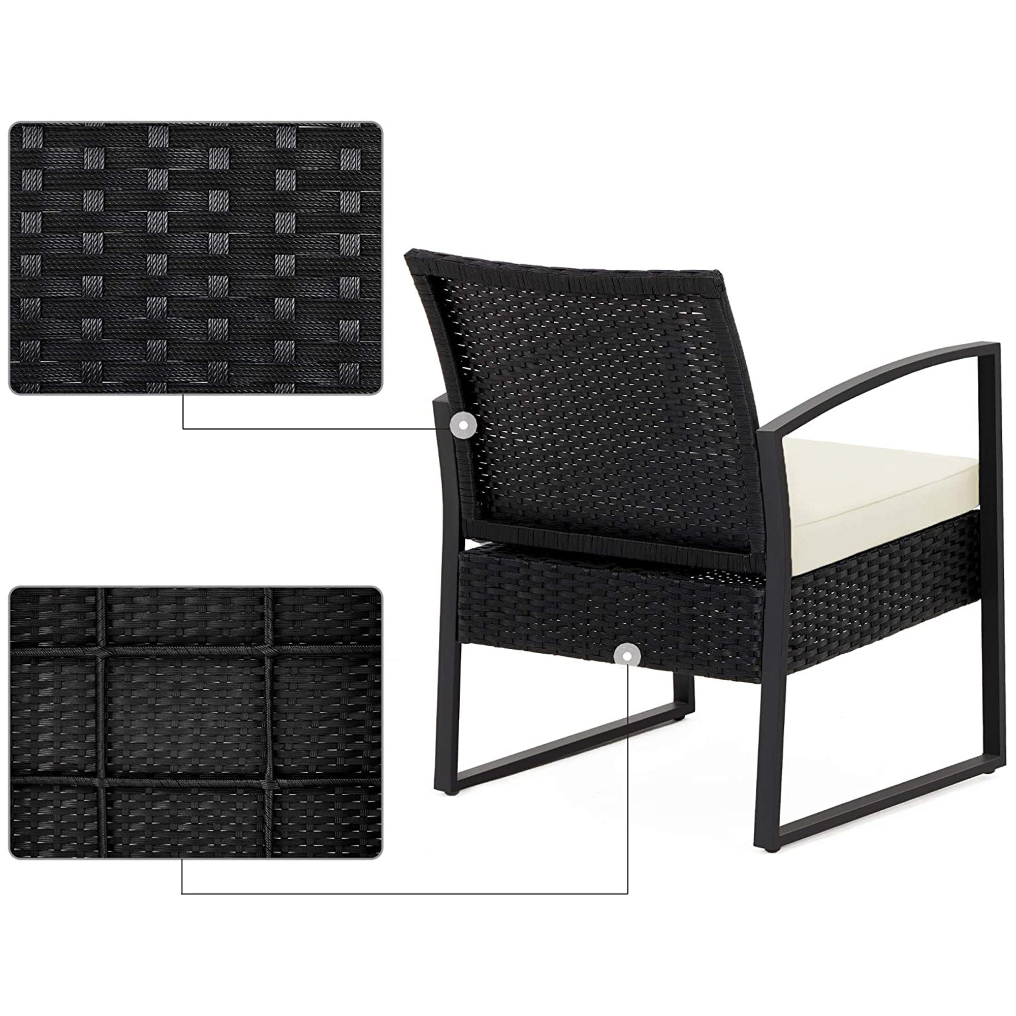 3-Piece Patio Furniture Set – Metal & Fabric – Grey & Beige – Versatile for Outdoor Use