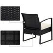 3-Piece Patio Furniture Set – Metal & Fabric – Grey & Beige – Versatile for Outdoor Use