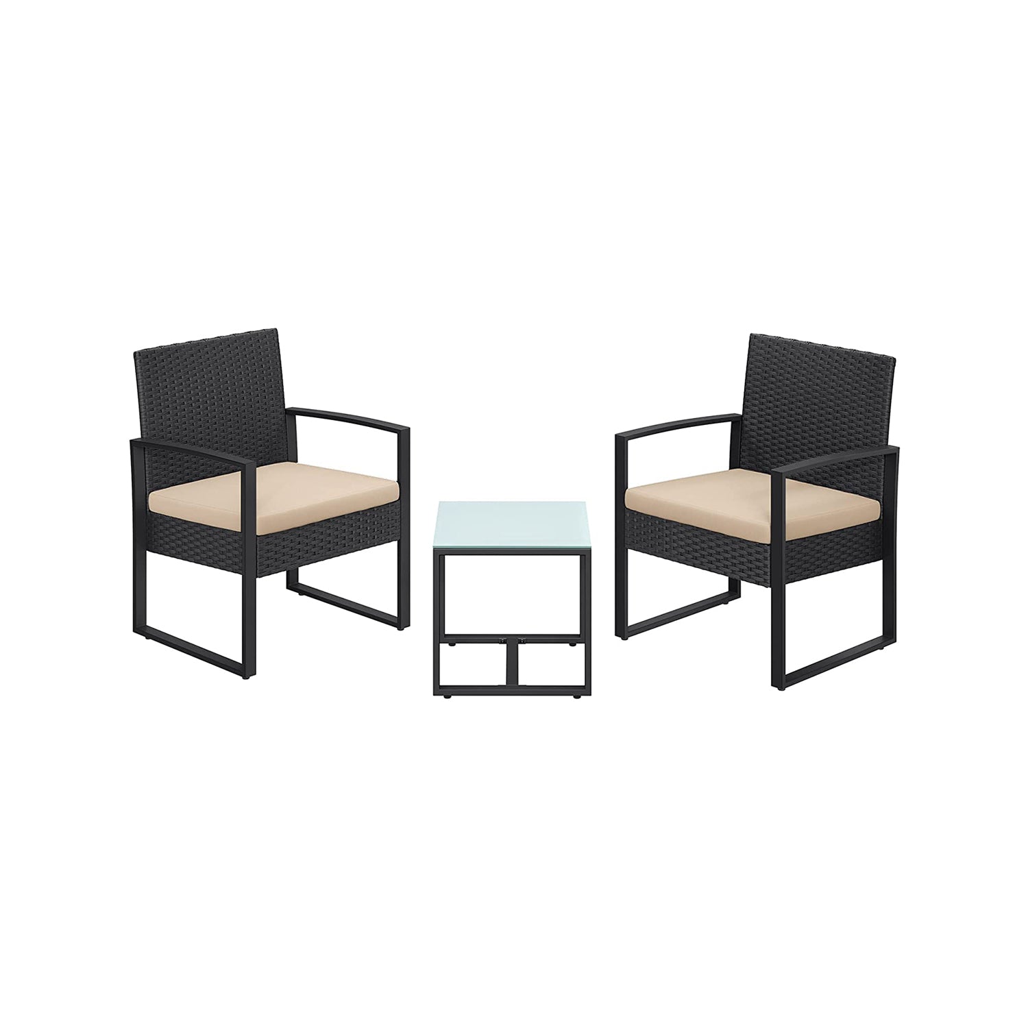 3-Piece Garden Furniture Set – Durable Material – Grey – Includes Table