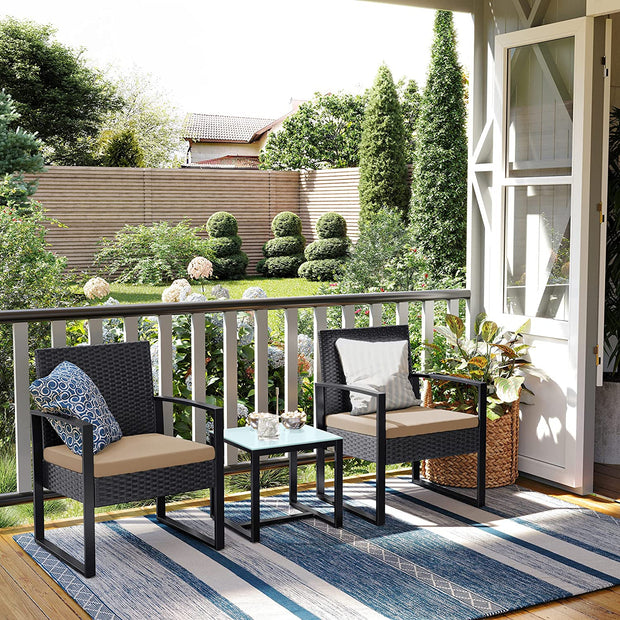 3-Piece Garden Furniture Set – Durable Material – Grey – Includes Table