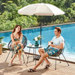Outdoor Seating Set – Steel and Glass – White – Includes 2 Acapulco Chairs and Table