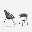 Outdoor Seating Set – Steel and Glass – White – Includes 2 Acapulco Chairs and Table
