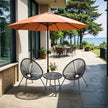 3-Piece Garden Patio Furniture Set – Metal – Black – Acapulco Chair Design