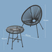 3-Piece Garden Patio Furniture Set – Metal – Black – Acapulco Chair Design