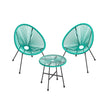 3-Piece Garden Patio Furniture Set – Metal and Glass – White – Indoor and Outdoor Conversation Set
