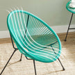 3-Piece Garden Patio Furniture Set – Rattan – White – Includes 2 Acapulco Chairs and Glass Top Table