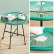 3-Piece Garden Patio Furniture Set – Rattan – White – Includes 2 Acapulco Chairs and Glass Top Table