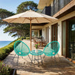 3-Piece Garden Patio Furniture Set – Metal – Black – Acapulco Chair Design