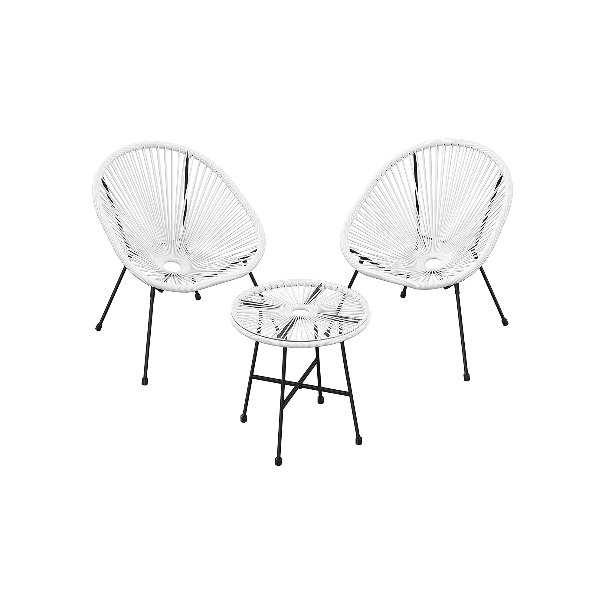 3-Piece Patio Set – Rattan – Beige – Includes Acapulco Chairs and Table