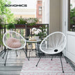 Garden Patio Furniture Set – Metal – Black – 3-Piece Acapulco Chair Set