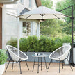3-Piece Patio Set – Rattan – Beige – Includes Acapulco Chairs and Table