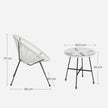 Garden Patio Furniture Set – Metal – Black – 3-Piece Acapulco Chair Set