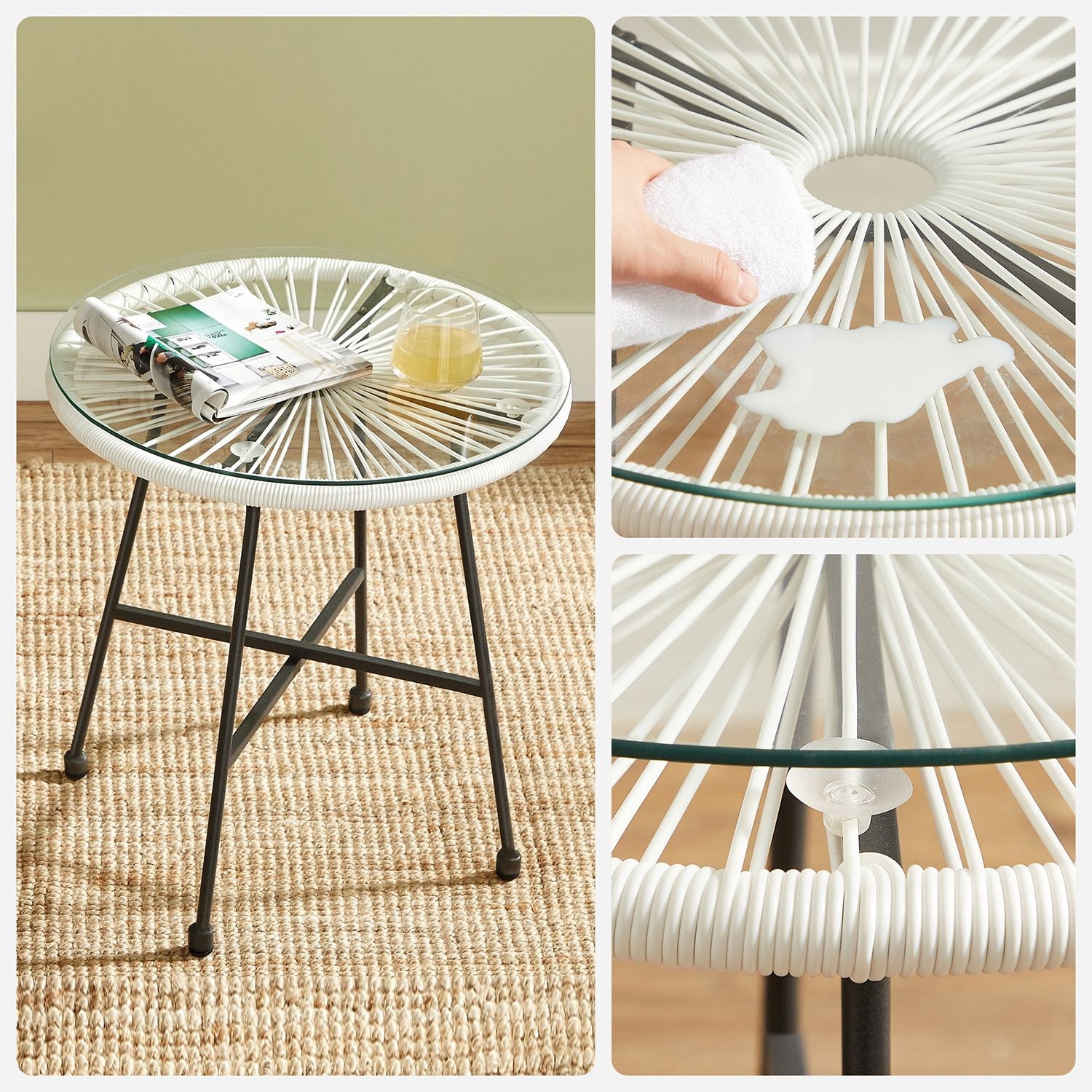 Garden Patio Furniture Set – Metal – Black – 3-Piece Acapulco Chair Set
