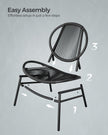 3-Piece Garden Bistro Set – Metal – Ink Black – Acapulco Chairs with Side Table