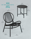 3-Piece Garden Bistro Set – Metal – Ink Black – Acapulco Chairs with Side Table