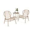 Garden Bistro Set – Metal Rattan – Multi-Color – 3-Piece Outdoor Seating with Side Table and Acapulco Chairs