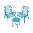 Garden Bistro Set – Acapulco Chairs and Side Table – Lake Blue – Indoor and Outdoor Conversation Furniture