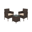 Garden Furniture Set – Polyrattan – Brown and Taupe – Includes Coffee Table