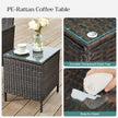 Garden Furniture Set – Polyrattan – Brown and Taupe – Includes Coffee Table