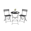 3-Piece Folding Bistro Set - 21.9L - Steel - Weather-Resistant - Space-Saving Design