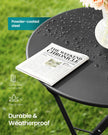 3-Piece Folding Bistro Set - 21.9L - Steel - Weather-Resistant - Space-Saving Design