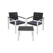 Patio Furniture Set – Iron – Grey & White – Includes 2 Chairs, 1 Side Table, and Cushions