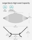 Hammock with Metal Stand – Fabric – Grey – Portable with Adjustable Heights and 240 kg Load Capacity