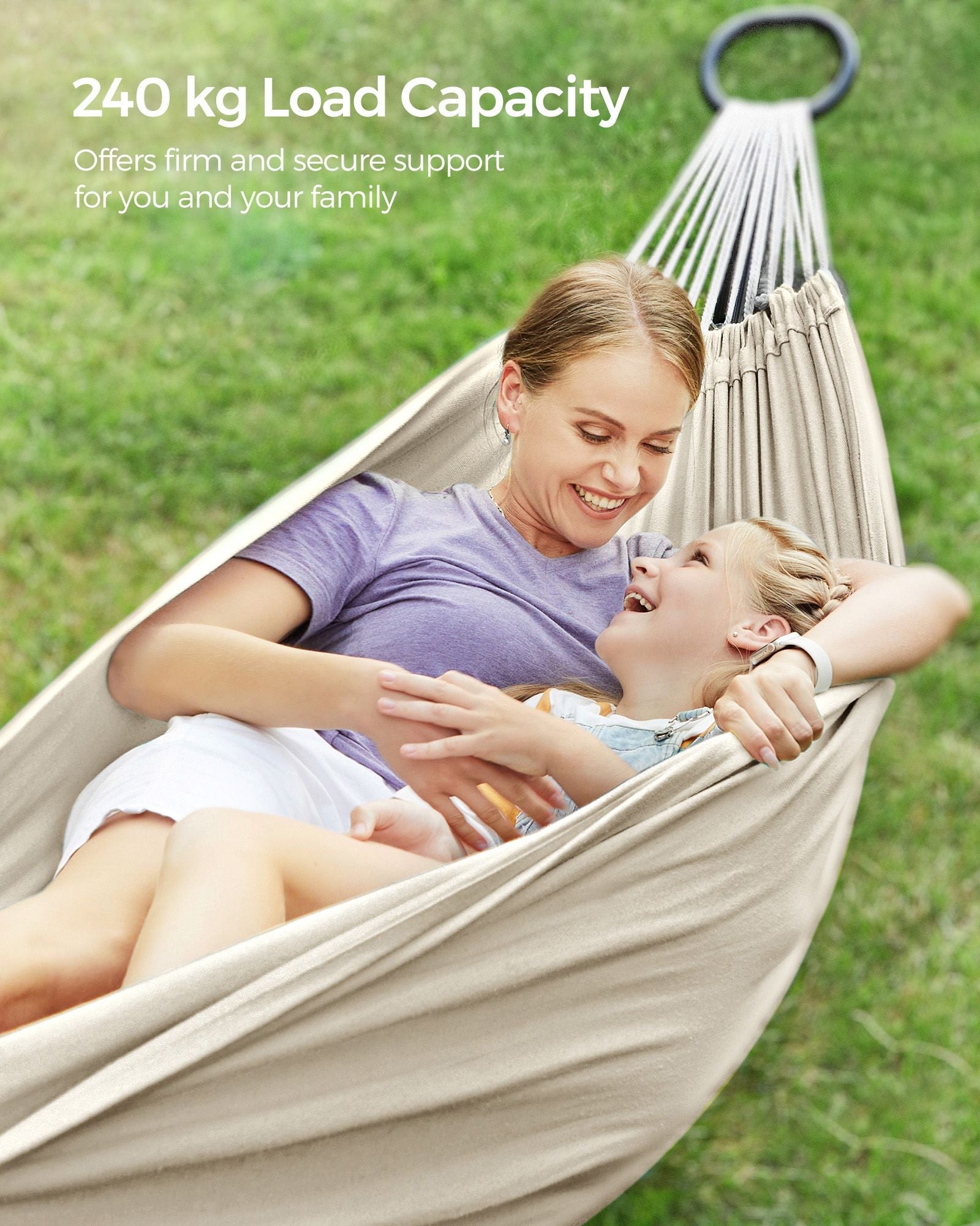 Hammock with Stand – Metal – Grey – Adjustable Height and Portable, 240 kg Load Capacity