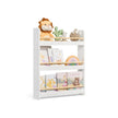 Wall-Mounted 3-Tier Children's Bookcase – Wood – White and Natural – Toy Organizer