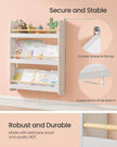Wall-Mounted 3-Tier Children's Bookcase – Wood – White and Natural – Toy Organizer