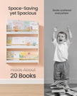 Wall-Mounted 3-Tier Children's Bookcase – Wood – White and Natural – Toy Organizer