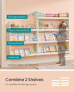 Wall-Mounted 3-Tier Children's Bookcase – Wood – White and Natural – Toy Organizer
