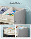 Kids Toy Organizer – Non-Woven Fabric – Dove Grey – 9 Spacious Storage Boxes