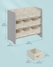 Kids Toy Organizer – Non-Woven Fabric – Dove Grey – 9 Spacious Storage Boxes