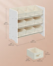 Kids Toy Organiser – Non-Woven Fabric – Cloud White – 9 Spacious Boxes